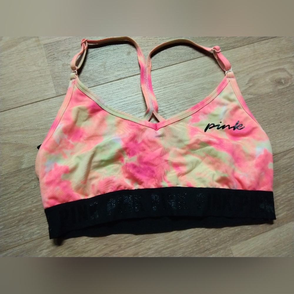 Vibrant Tie-Dye Sports Bra by Pink